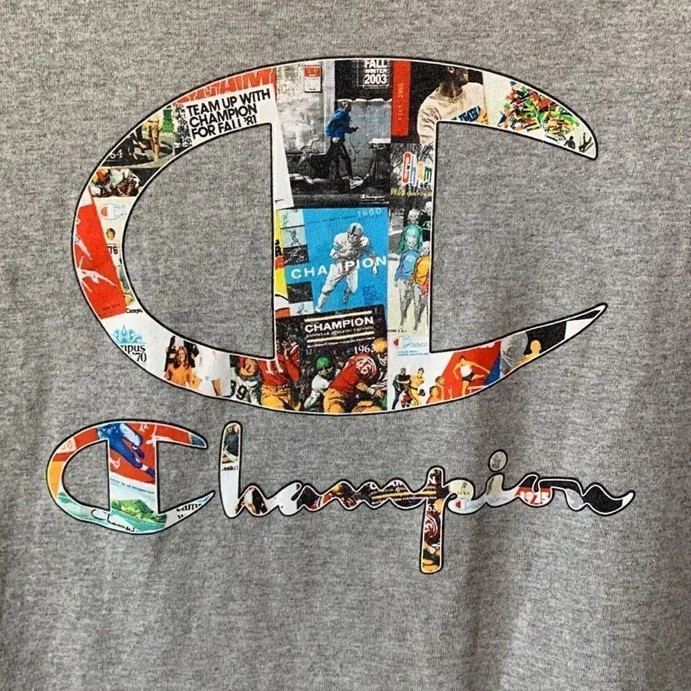 ‎Champion Reverse Weave Vintage Gray Football Sports T-shirt XXL - Picture 2 of 5